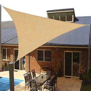 sunlax sun shade sail, 10’x10’x10′ sand triangle canopy shades for outdoor patio pergola cover sunshade sails uv blocking canovas covers