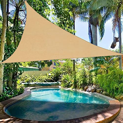 SUNLAX Sun Shade Sail, 10'x10'x10' Sand Triangle Canopy Shades for Outdoor Patio Pergola Cover Sunshade Sails UV Blocking Canovas Covers