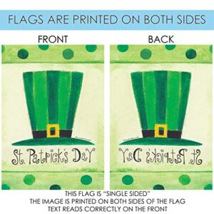 Toland Home Garden 107088 St. Pat's Hat St Patricks Day Flag 28x40 Inch Double Sided St Patricks Day Garden Flag for Outdoor House St Pats Flag Yard Decoration