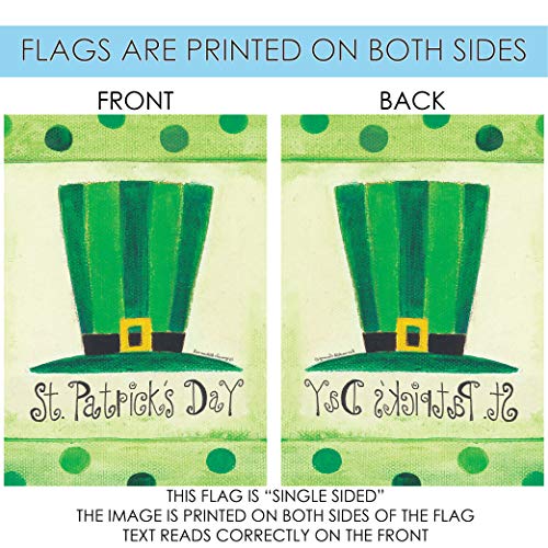 Toland Home Garden 107088 St. Pat's Hat St Patricks Day Flag 28x40 Inch Double Sided St Patricks Day Garden Flag for Outdoor House St Pats Flag Yard Decoration