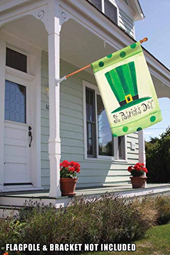 Toland Home Garden 107088 St. Pat's Hat St Patricks Day Flag 28x40 Inch Double Sided St Patricks Day Garden Flag for Outdoor House St Pats Flag Yard Decoration