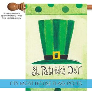 Toland Home Garden 107088 St. Pat's Hat St Patricks Day Flag 28x40 Inch Double Sided St Patricks Day Garden Flag for Outdoor House St Pats Flag Yard Decoration