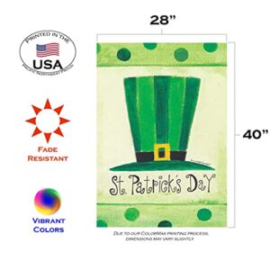 Toland Home Garden 107088 St. Pat's Hat St Patricks Day Flag 28x40 Inch Double Sided St Patricks Day Garden Flag for Outdoor House St Pats Flag Yard Decoration