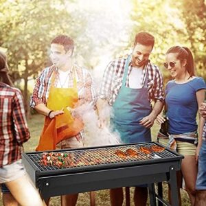 Portable Folding Charcoal Stainless Steel Barbecue Grill Outdoor Garden BBQ Utensil for Terrace Garden Hiking Picnics Party