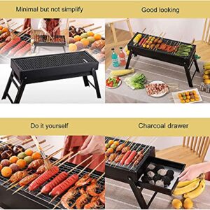 Portable Folding Charcoal Stainless Steel Barbecue Grill Outdoor Garden BBQ Utensil for Terrace Garden Hiking Picnics Party