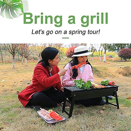 Portable Folding Charcoal Stainless Steel Barbecue Grill Outdoor Garden BBQ Utensil for Terrace Garden Hiking Picnics Party