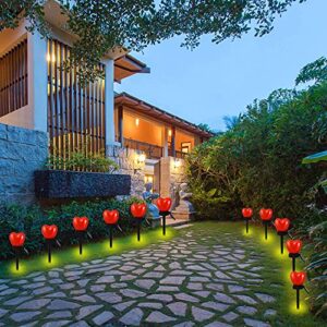 Solar Heart Light, Valentine's Day Outdoor Decorations Lights, Solar Lights LED Stakes Outdoor Red Heart-Shaped Light Garden Decor Atmosphere Light Ground Inserting Waterproof Lamp