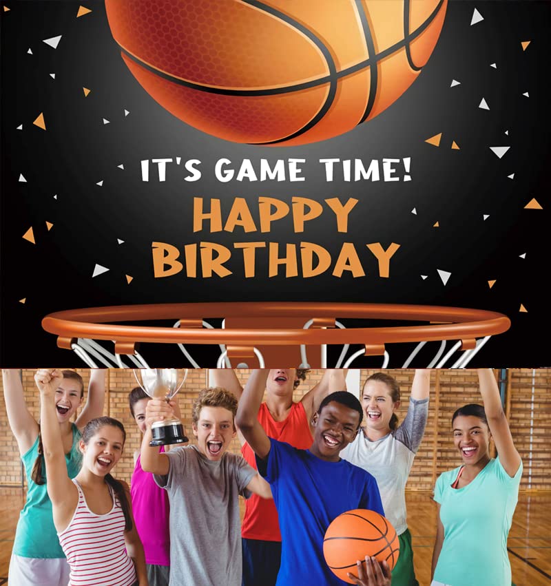 Basketball Happy Birthday Backdrop Decorations Basketball Happy Birthday Banner Basketball Birthday Photo Background for Home Indoor Outdoor Birthday Party Decorations Supplies 70.8 x 47.2 Inch