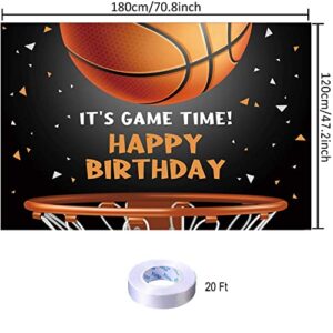 Basketball Happy Birthday Backdrop Decorations Basketball Happy Birthday Banner Basketball Birthday Photo Background for Home Indoor Outdoor Birthday Party Decorations Supplies 70.8 x 47.2 Inch