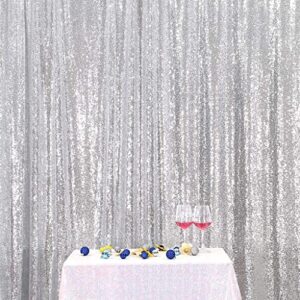 poise3ehome 6ft x 8ft silver sequin photography backdrop curtain for party decoration, silver