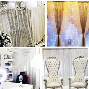 Poise3EHome 6FT x 8FT Silver Sequin Photography Backdrop Curtain for Party Decoration, Silver