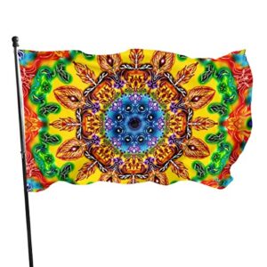 hippie pattern flag 3×5 ft outdoor decorative banner outside hanging standard flag for yard garden lawn holiday