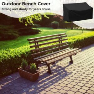 Epicover Outdoor Bench Cover, 210D Heavy Duty 2-Seater Patio Bench Furniture Covers with Air Vents, All Weather Resistant Bench Cover for Patio Furniture, 53L x 26W x 35H inches