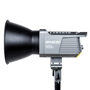 Amaran 100d LED Video Light, 130W CRI95+ TLCI96+ 39,500 lux@1m Bluetooth App Control 8 Pre-Programmed Lighting Effects DC/AC Power Supply Photography Shooting Light