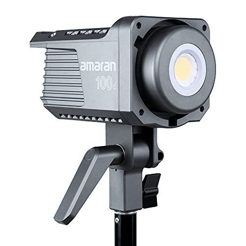 Amaran 100d LED Video Light, 130W CRI95+ TLCI96+ 39,500 lux@1m Bluetooth App Control 8 Pre-Programmed Lighting Effects DC/AC Power Supply Photography Shooting Light