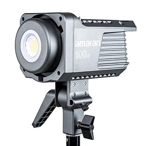 Amaran 100d LED Video Light, 130W CRI95+ TLCI96+ 39,500 lux@1m Bluetooth App Control 8 Pre-Programmed Lighting Effects DC/AC Power Supply Photography Shooting Light