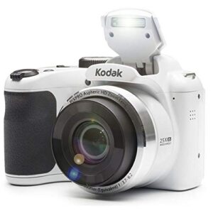 KODAK PIXPRO AZ252 Astro Zoom Digital Camera (White) Bundle with 32GB Card, Case, Accessory kit, and Rechargeable Batteries