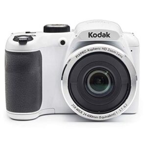 KODAK PIXPRO AZ252 Astro Zoom Digital Camera (White) Bundle with 32GB Card, Case, Accessory kit, and Rechargeable Batteries