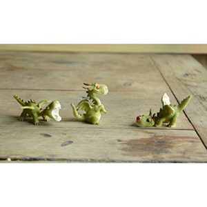 Top Collection 4413 Miniature Fairy Garden & Terrarium Mini Dragon Roaring Statue, Small, Green