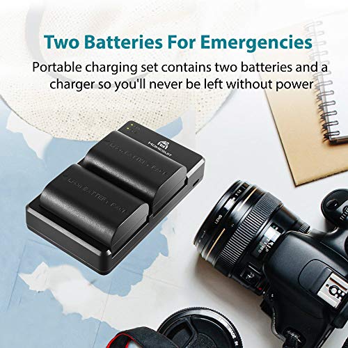 Homesuit LP-E6 LP-E6N Battery Charger Compatible with Canon EOS R6 R5 R, 90D 80D 70D 60D 60DA, 6D 6D Mark II, 5D Mark II/III/IV, 5DS R, 7D 7D Mark II, BMPCC 4K/6K(2-Pack 2200mAh)