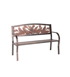 plow and hearth fern fronds metal garden bench