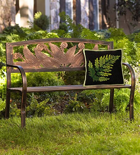 Plow and Hearth Fern Fronds Metal Garden Bench