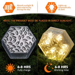 8 Pieces Solar Ground Lights, in Ground Solar Brick Lights, Outdoor Solar Decor, 6 LED Warm White Waterproof Pathway Lights for Landscape Walkway Path Yard Garden Patio Pool Lawn Driveway