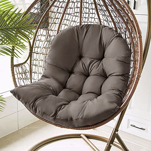 Hanging Basket Hanging Egg Chair Cushions,Indoor/Outdoor Swing Chair Cushion,Waterproof Soft Comfy Hammock Chair Seat Pads Back Cushion,Basket Chair Cushion for Patio Garden (Dark Grey)