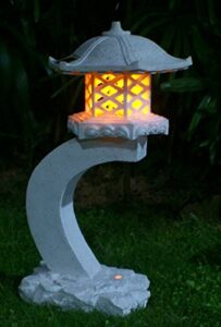 tiaan 24”height japanese style lantern solar garden lamp solar pagoda light