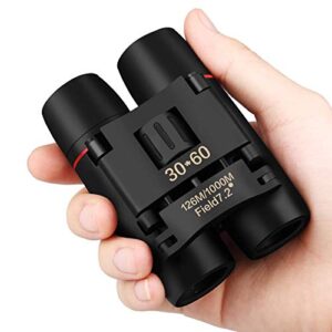 30×60 mini compact binoculars for kids and adults, portable pocket foldable binoculars for waterproof bird watching, mountaineering, outdoor hunting