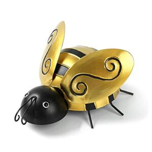 MDLUU Bumble Bee Metal Wall Art, Bees Wall Sculpture, Indoor Outdoor Bee Hanging Decor for Home, Restaurant, Garden, Yard, Pack of 3