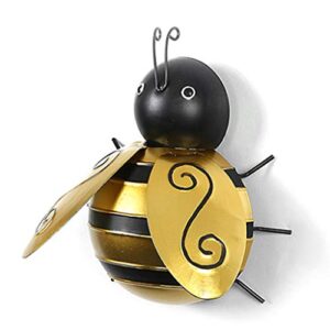 MDLUU Bumble Bee Metal Wall Art, Bees Wall Sculpture, Indoor Outdoor Bee Hanging Decor for Home, Restaurant, Garden, Yard, Pack of 3