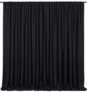 black backdrop curtains 2 panels 5ft x 10ft polyester photo backdrop drapes for wedding party stage birthday decorations