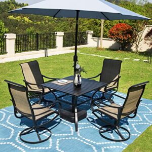 MEOOEM Patio Dining Chairs 4PCS Outdoor Swivel Rocker Chairs with Textilene Mesh Fabric Weather Resistant Furniture for Garden Backyard