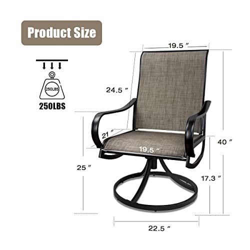 MEOOEM Patio Dining Chairs 4PCS Outdoor Swivel Rocker Chairs with Textilene Mesh Fabric Weather Resistant Furniture for Garden Backyard