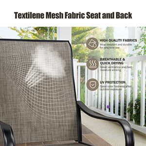 MEOOEM Patio Dining Chairs 4PCS Outdoor Swivel Rocker Chairs with Textilene Mesh Fabric Weather Resistant Furniture for Garden Backyard