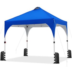 topeakmart outdoor pop up canopy tent camping tent sun shelter portable canopy tent 10×10 heavy duty for garden patio park market blue