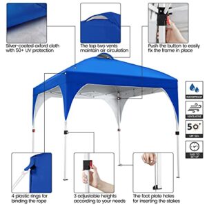 Topeakmart Outdoor Pop up Canopy Tent Camping Tent Sun Shelter Portable Canopy Tent 10x10 Heavy Duty for Garden Patio Park Market Blue