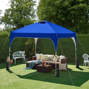 Topeakmart Outdoor Pop up Canopy Tent Camping Tent Sun Shelter Portable Canopy Tent 10x10 Heavy Duty for Garden Patio Park Market Blue