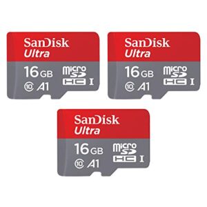 sandisk 16gb 3-pack ultra microsdhc uhs-i memory card (3x16gb) – sdsquar-016g-gn6mm
