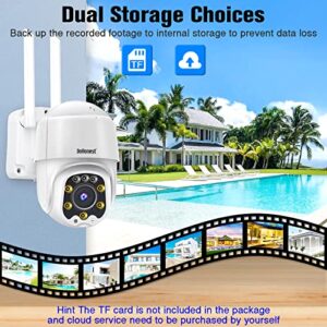 DoHonest Security Camera Outdoor HD 1080P WiFi IP Cam Pan Tilt 360° Surveillance Waterproof Home Security System Motion Detection Auto Tracking 2 Way Audio Night Vision Compatible with Alexa S02