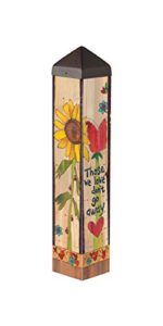 studio m with us everyday art pole outdoor decorative garden post, made in usa, 20 inches tall