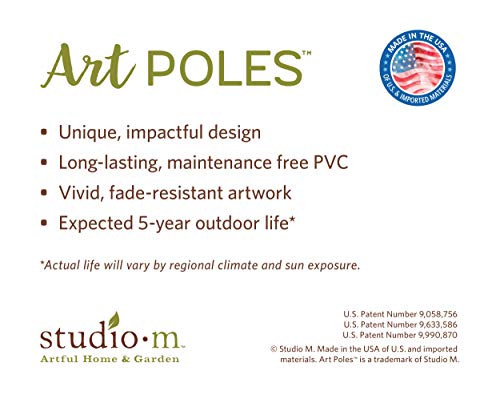 Studio M with Us Everyday Art Pole Outdoor Decorative Garden Post, Made in USA, 20 Inches Tall