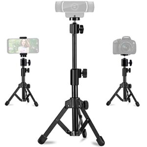 webcam tripod stand extendable desktops tripod for camera/phone/webcam, desk tripod mount holder compatible with logitech stream webcam c925e c922x c922 c930e c930 c920 c615 /camera/iphone/ring light