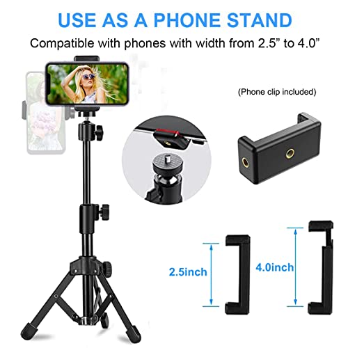 Webcam Tripod Stand Extendable Desktops Tripod for Camera/Phone/Webcam, Desk Tripod Mount Holder Compatible with Logitech Stream Webcam C925e C922x C922 C930e C930 C920 C615 /Camera/iPhone/Ring Light