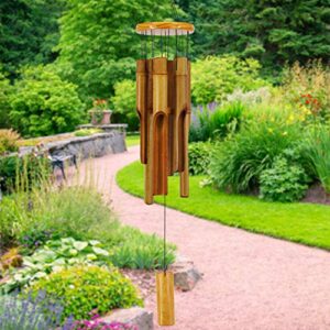 astarin bamboo wind chimes outdoor,wooden wind chimes with melody deep tone,30″ classic zen garden windchime for relaxation, grace.home décor for patio, garden or indoor