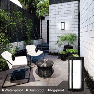 Phenas 10W LED Wall Sconce Light Outdoor Waterproof LED Wall Light Exterior LED Wall Lamp Black for Patio Porch Garden Courtyard Villa Terrace Hallway Stairs Balcony, Cool White