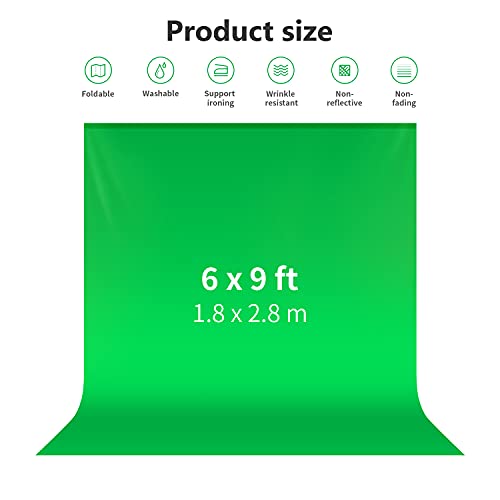 NEEWER 6x9 feet/1.8x2.8m Photo Studio 100% Pure Polyester Collapsible Backdrop Background for Photography, Video and Television (Backdrop Only) - Green