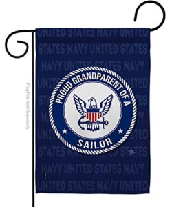 breeze decor proud grandparent sailor garden flag armed forces navy usn seabee united state american military veteran retire official house banner small yard gift double-sided, made in usa