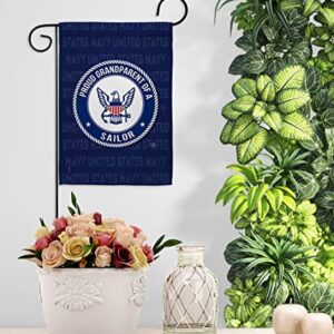 Breeze Decor Proud Grandparent Sailor Garden Flag Armed Forces Navy USN Seabee United State American Military Veteran Retire Official House Banner Small Yard Gift Double-Sided, Made in USA